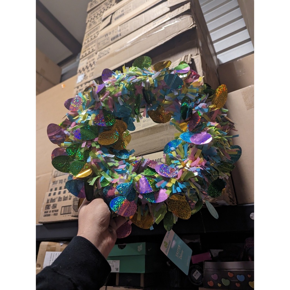 Easter Sparkle Egg‎ Wreath, 14 in, by Way To Celebrate